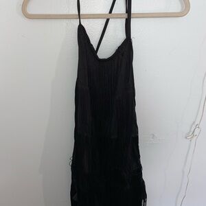 Black Fringe Romper